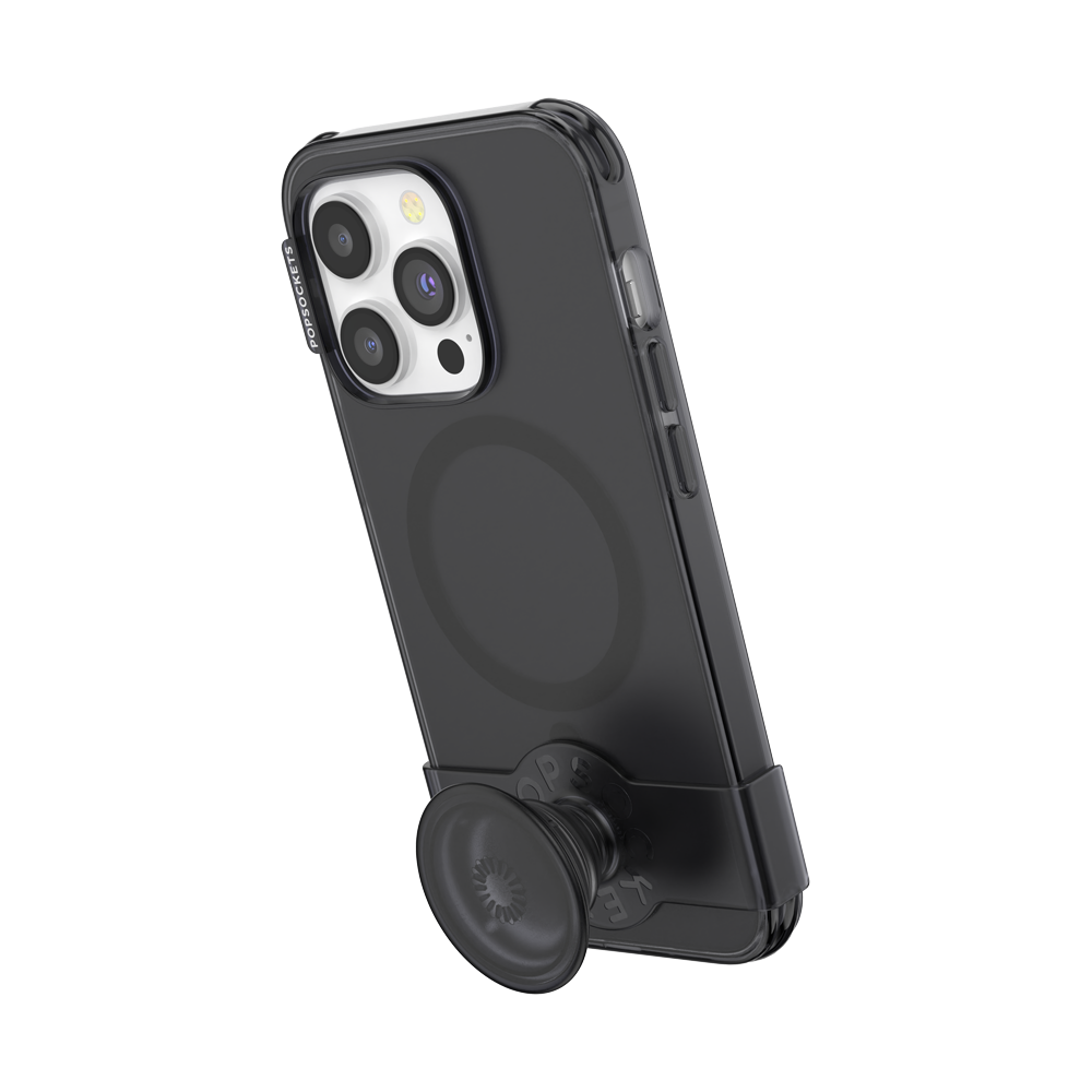 PopSockets PopCase MagSafe for iPhone 14 Pro - Translucent Black