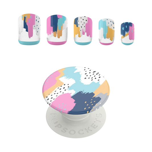 PopSockets PopGrip + Matching Nails - Painterly Pastels (Gloss)