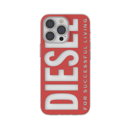 Diesel Snap Case For iPhone 13 / 13 Pro - Clear / Red