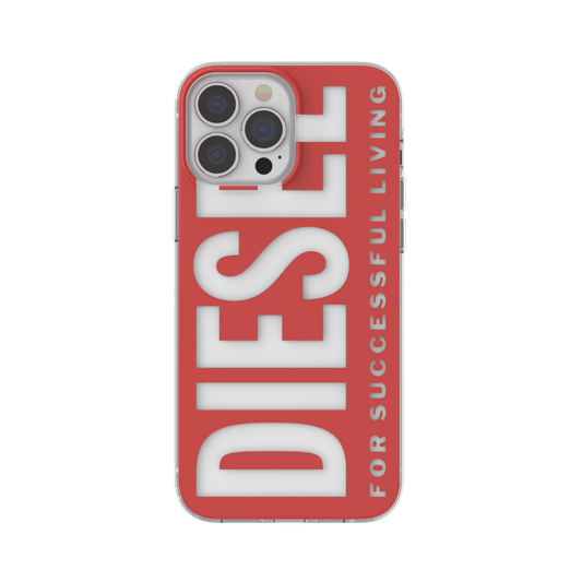 Diesel Snap Case For iPhone 12 / 13 Pro Max - Clear / Red