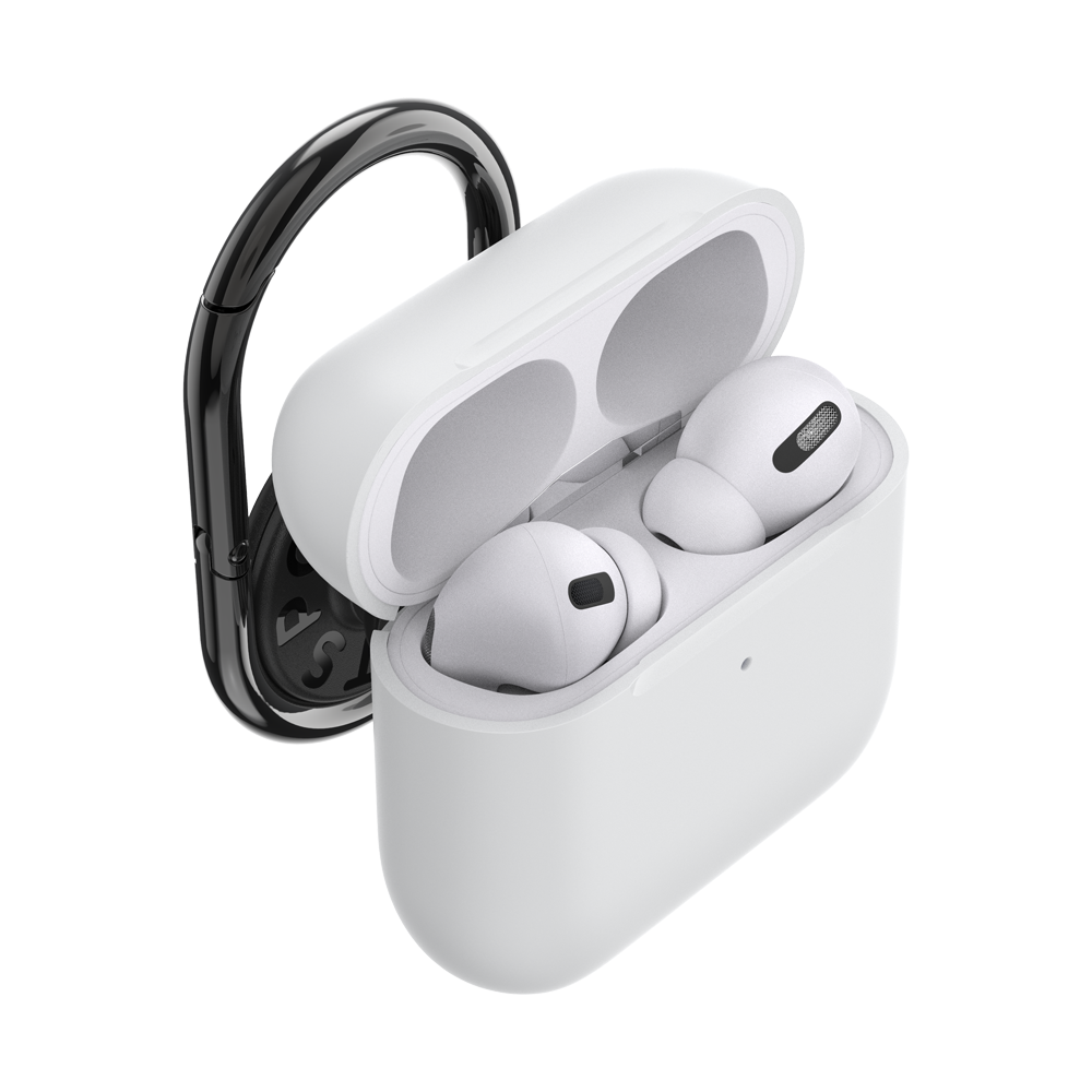 PopSockets AirPod Holder AirPods Holder Pro White + PopChain Premium Gunmetal