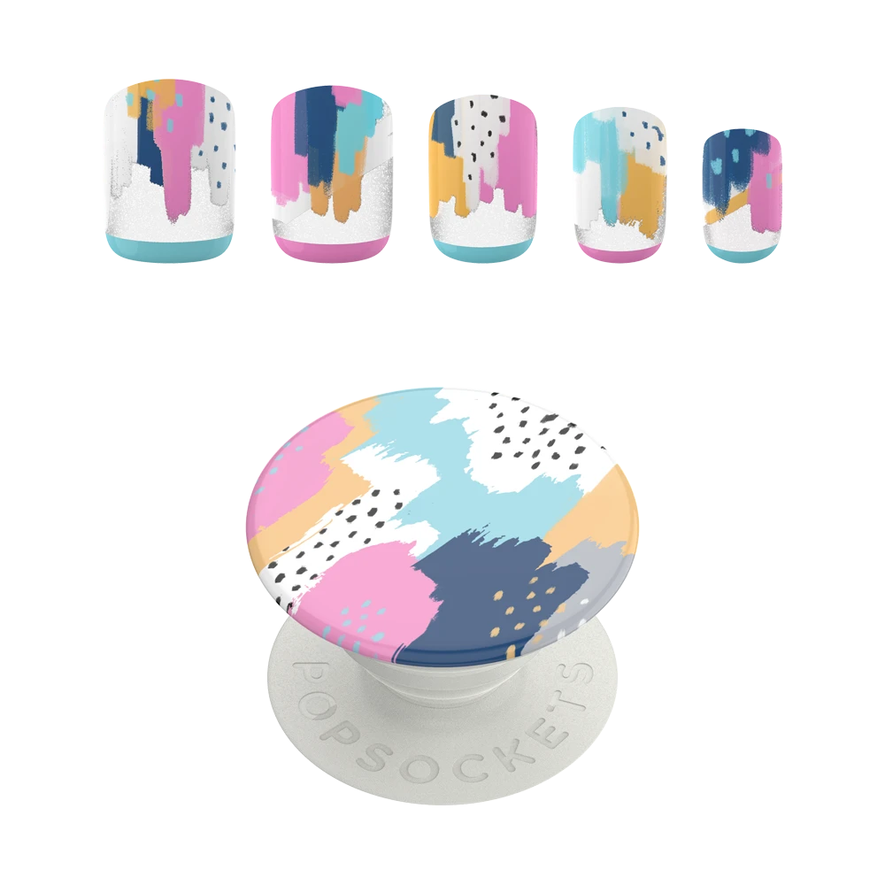 PopSockets PopGrip + Matching Nails - Painterly Pastels (Gloss)