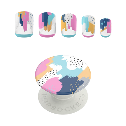 PopSockets PopGrip + Matching Nails - Painterly Pastels (Gloss)
