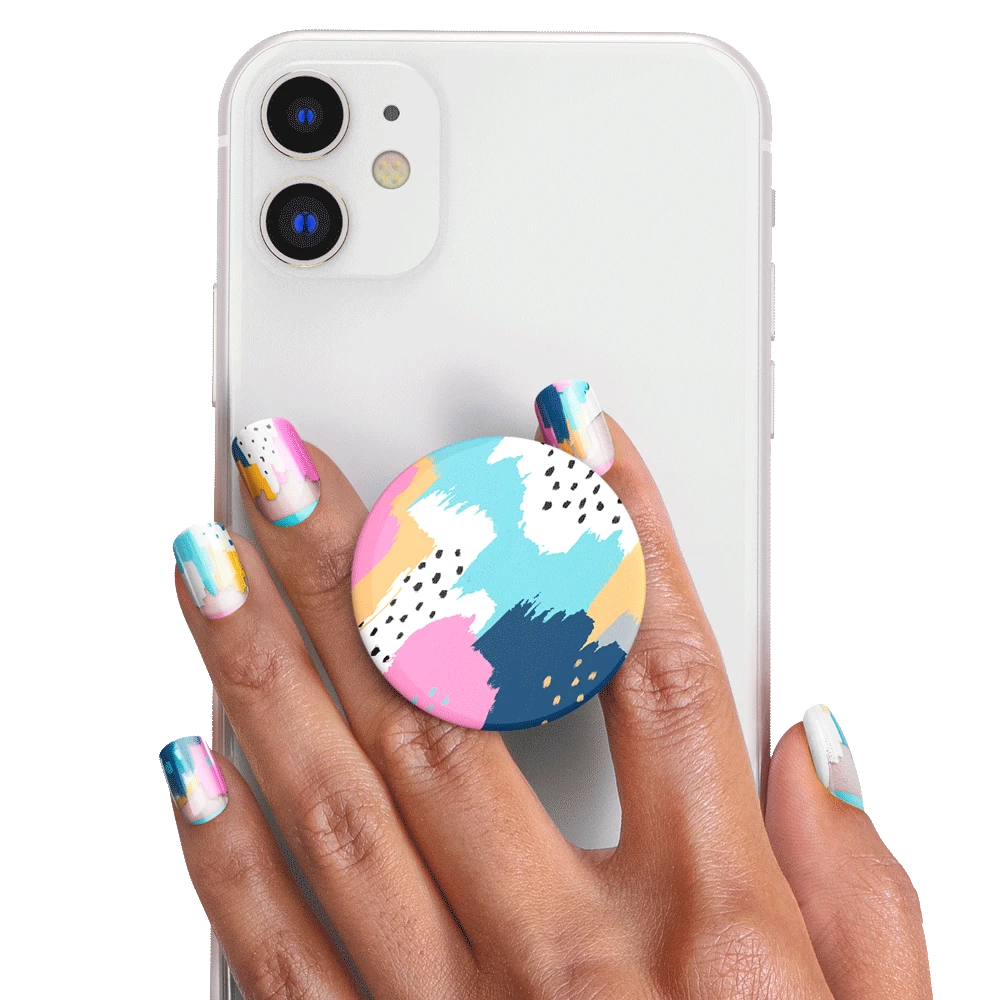 PopSockets PopGrip + Matching Nails - Painterly Pastels (Gloss)