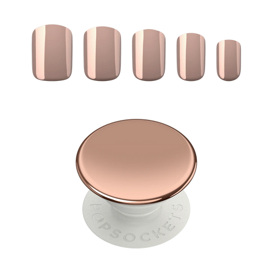 PopSockets PopGrip + Matching Nails - Rose Gold Mirror