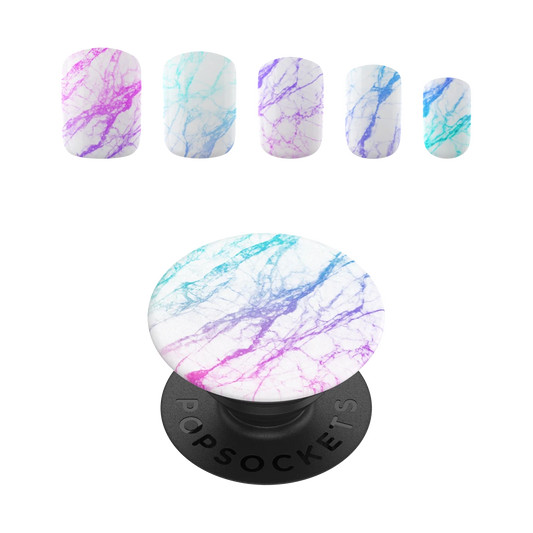 PopSockets PopGrip + Matching Nails - Unicorn Marble Spectrum