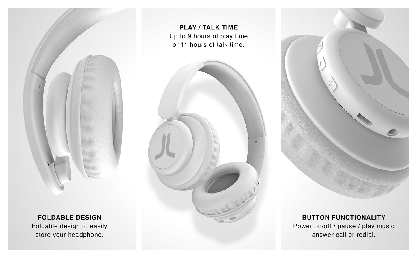 WESC Audio Wireless Bluetooth On Ear Headphones - White